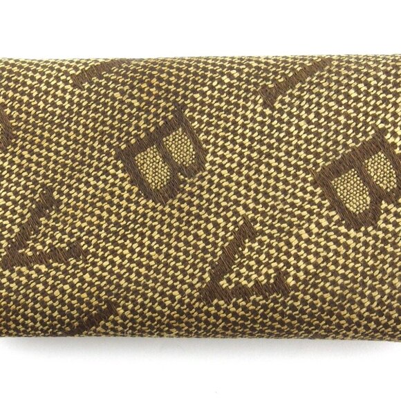 BVLGARI Key Case Maxilgo Beige Pink Canvas ?~ Leather Authentic USED - Picture 1 of 9